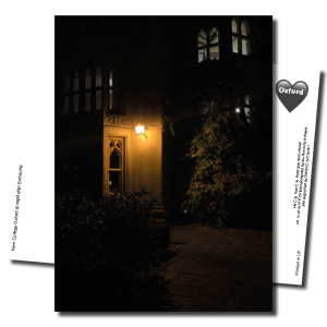 New College Oxford at night after Evensong